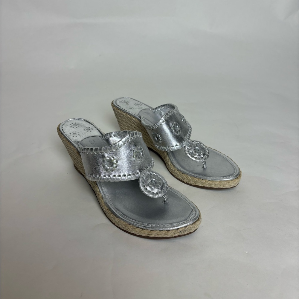 Brand New Jack Rogers Silver Wedges